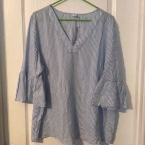 XL Old Navy Strip Blouse with Bell sleeves
